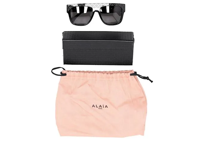 Alaïa Aa0010s Gafas de sol con montura cuadrada en acetato negro 