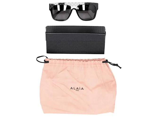 Alaïa Aa0010s Gafas de sol con montura cuadrada en acetato negro 