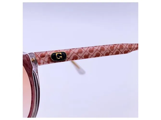 Autre Marque Gafas de sol vintage con logo rosa albaricoque G/2 56/11 140 mm 