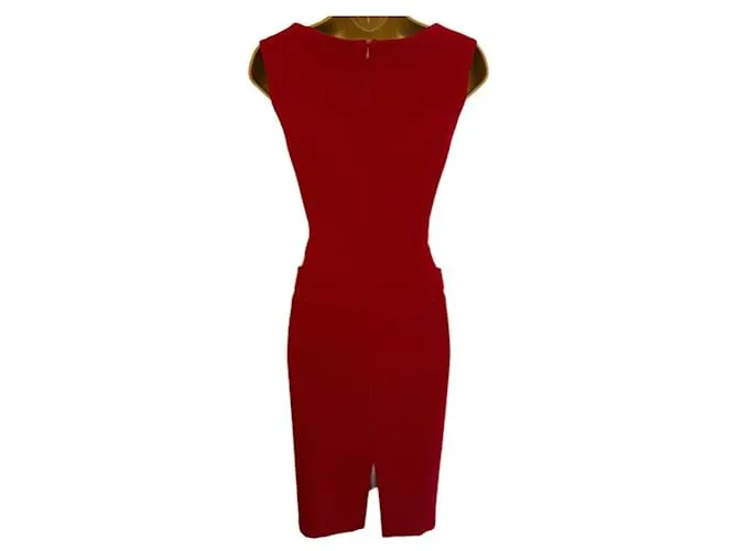 Autre Marque James Lakeland Vestido de tubo sin mangas rojo oscuro para mujer, Oficina Reino Unido 10 Roja 