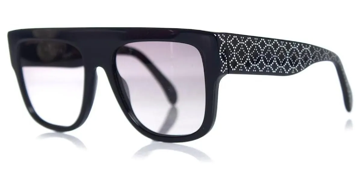 AZZEDINE ALAÏA, Gafas de sol rectangulares negras con degradado Negro 