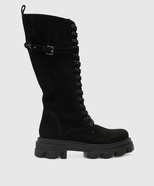 Babe Pay Pls Black Suede Boots ChangeClear