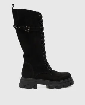 Babe Pay Pls Black Suede Boots ChangeClear