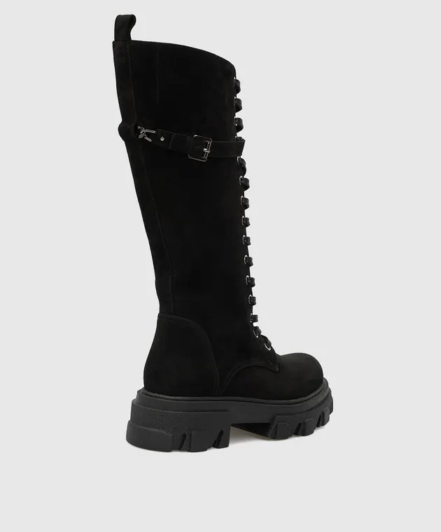 Babe Pay Pls Black Suede Boots ChangeClear