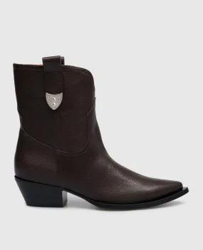 Babe Pay Pls Paris brown leather boots with metal details