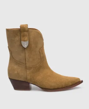 Babe Pay Pls Paris brown suede boots with metal details