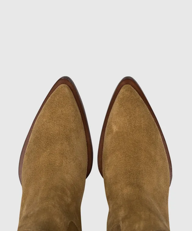 Babe Pay Pls Paris brown suede boots with metal details