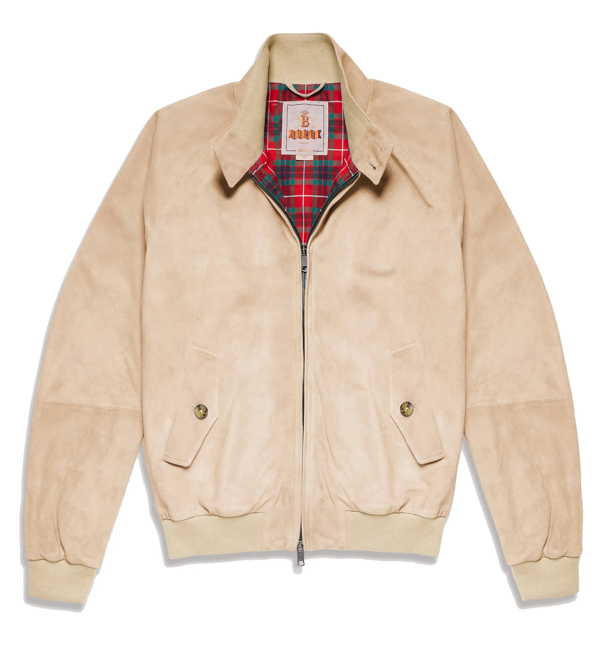 BARACUTA ORIGINAL G9 HARRINGTON JACKET SUEDE SAND STONE 