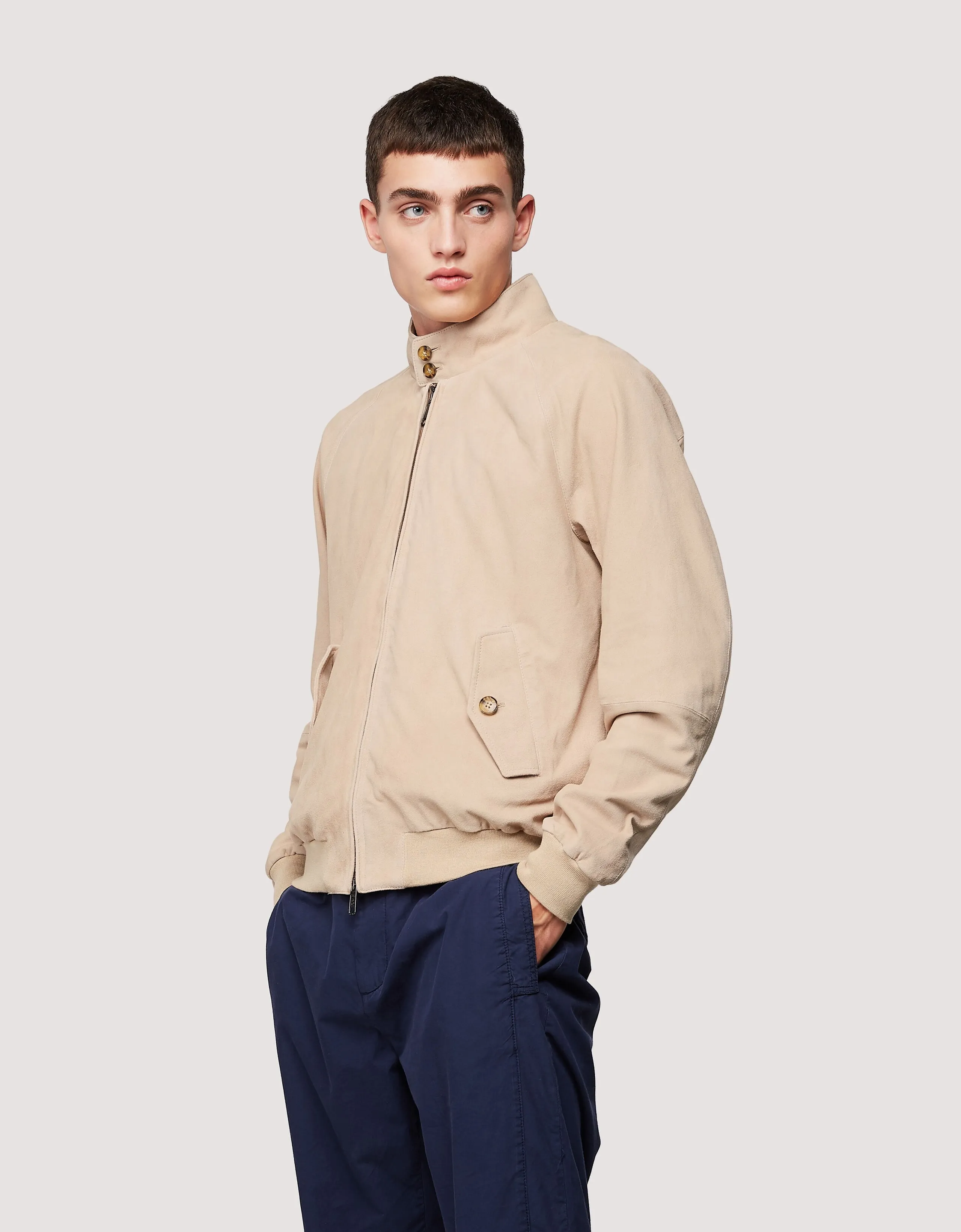 BARACUTA ORIGINAL G9 HARRINGTON JACKET SUEDE SAND STONE 