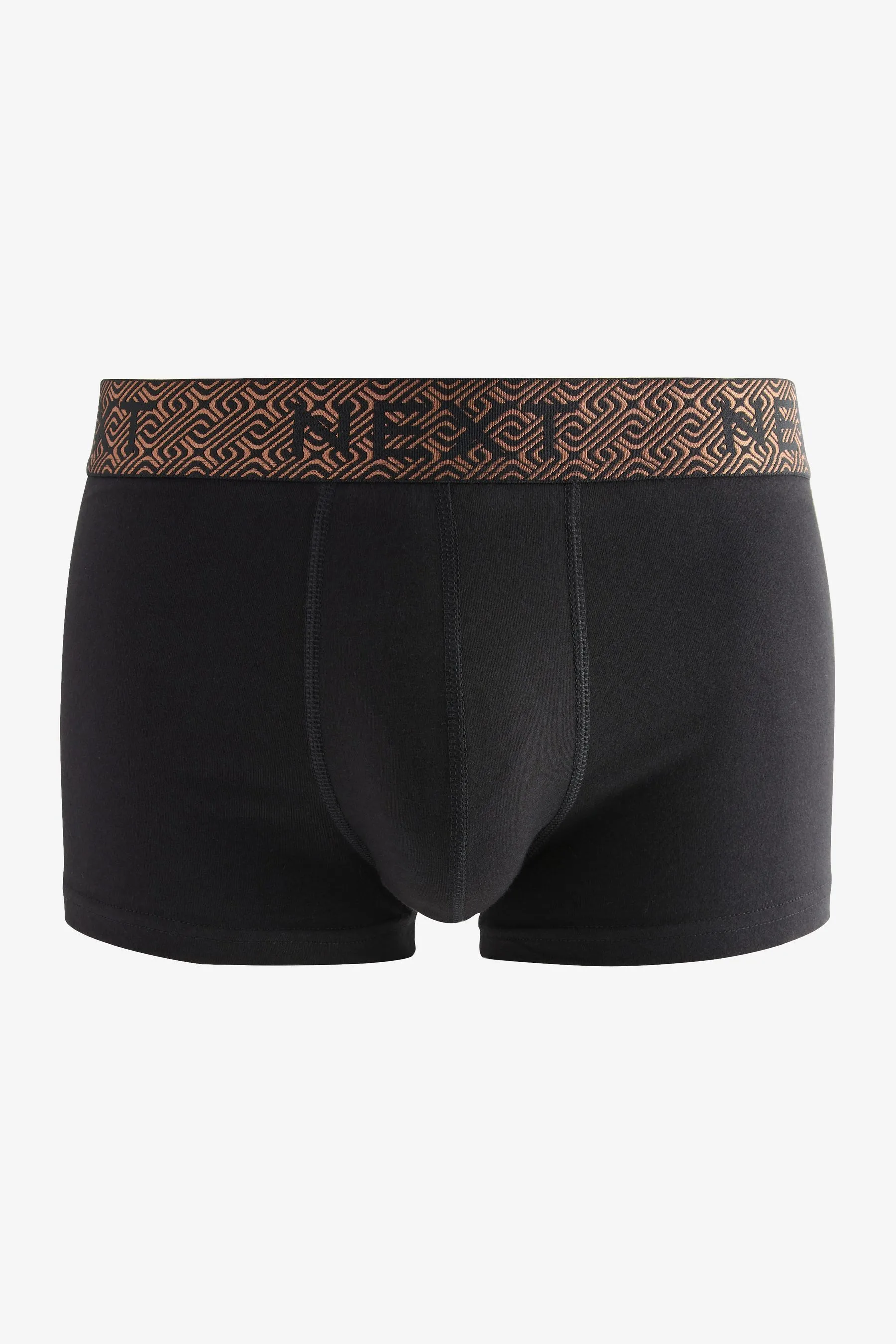 Black Metallic Chain Pattern Waistband - Pack de 4 - Boxers de cintura baja