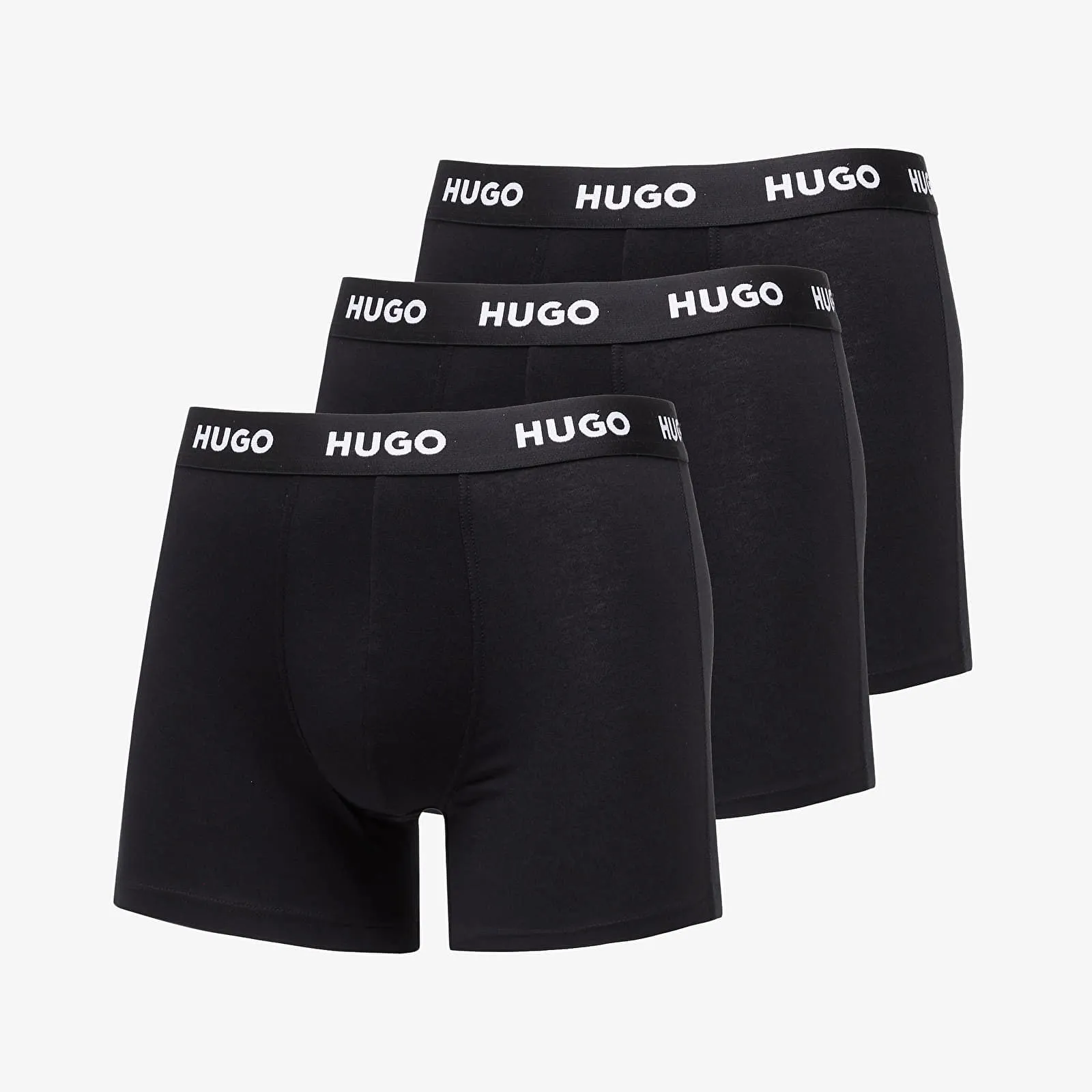 BOSS Logo-Waistband Boxer Briefs 3-Pack Black