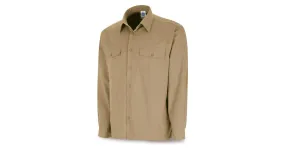 Camisa beige poliéster/algodón 95 gr. Manga larga