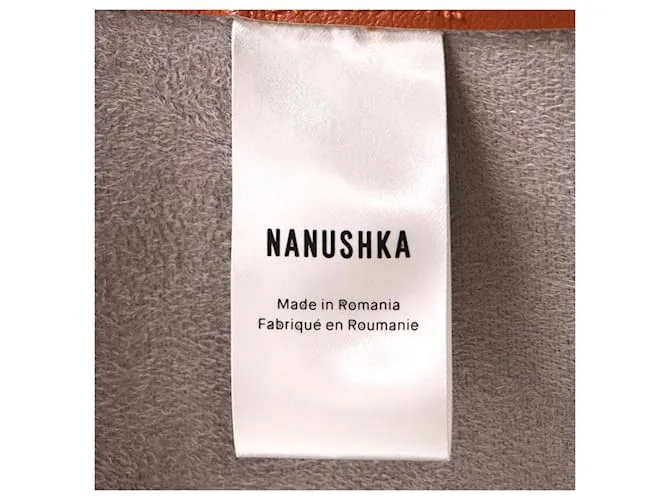 Camisa de manga larga Nanushka en cuero sintético color marrón Castaño Beige 