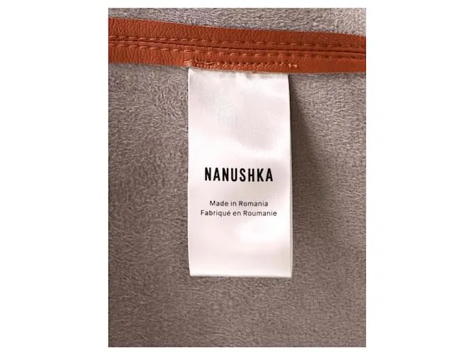 Camisa de manga larga Nanushka en cuero sintético color marrón Castaño Beige 