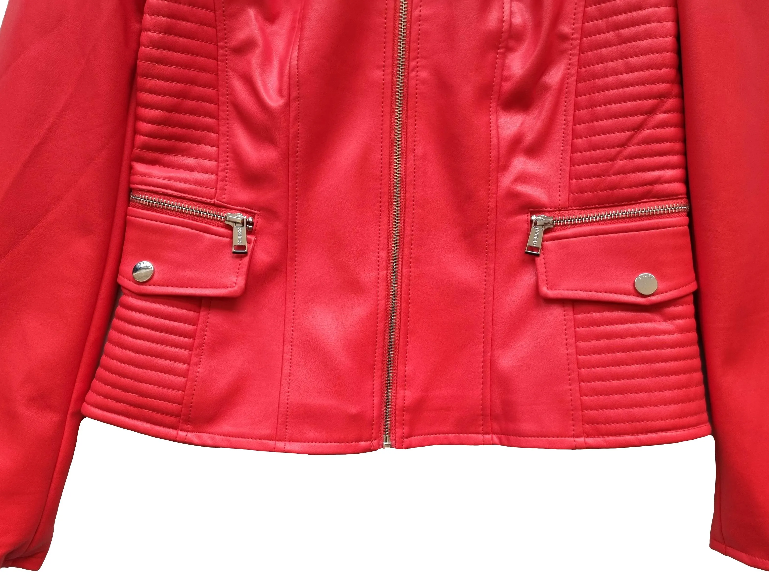 Chaqueta corta de mujer GUESS W92L37W9VO0-G512 roja, talla. M