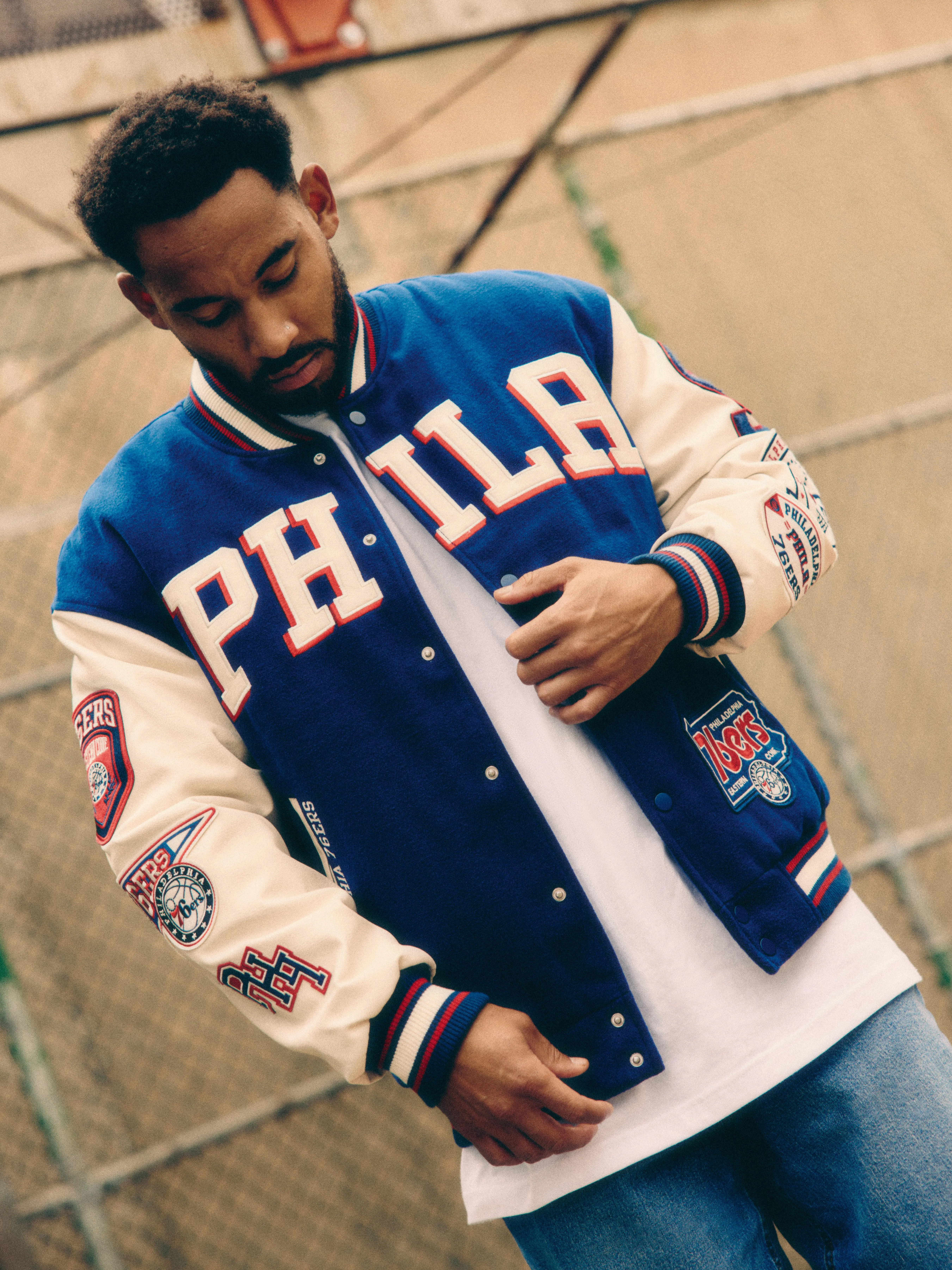 Chaqueta universitaria de Philadelphia 76ers, NBA