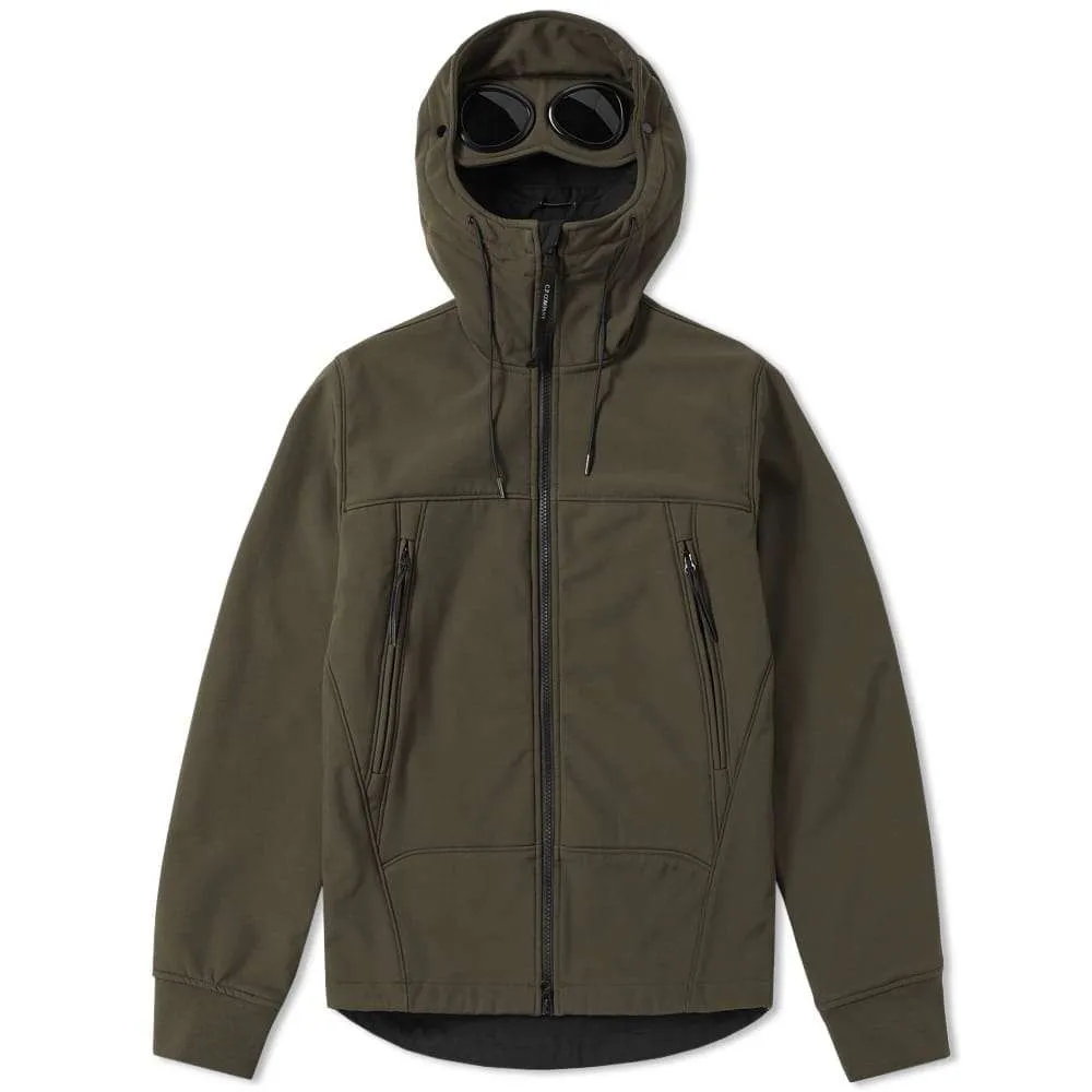 C.P. COMPANY LIGHT SHELL GOGGLE JACKET IVY GREEN