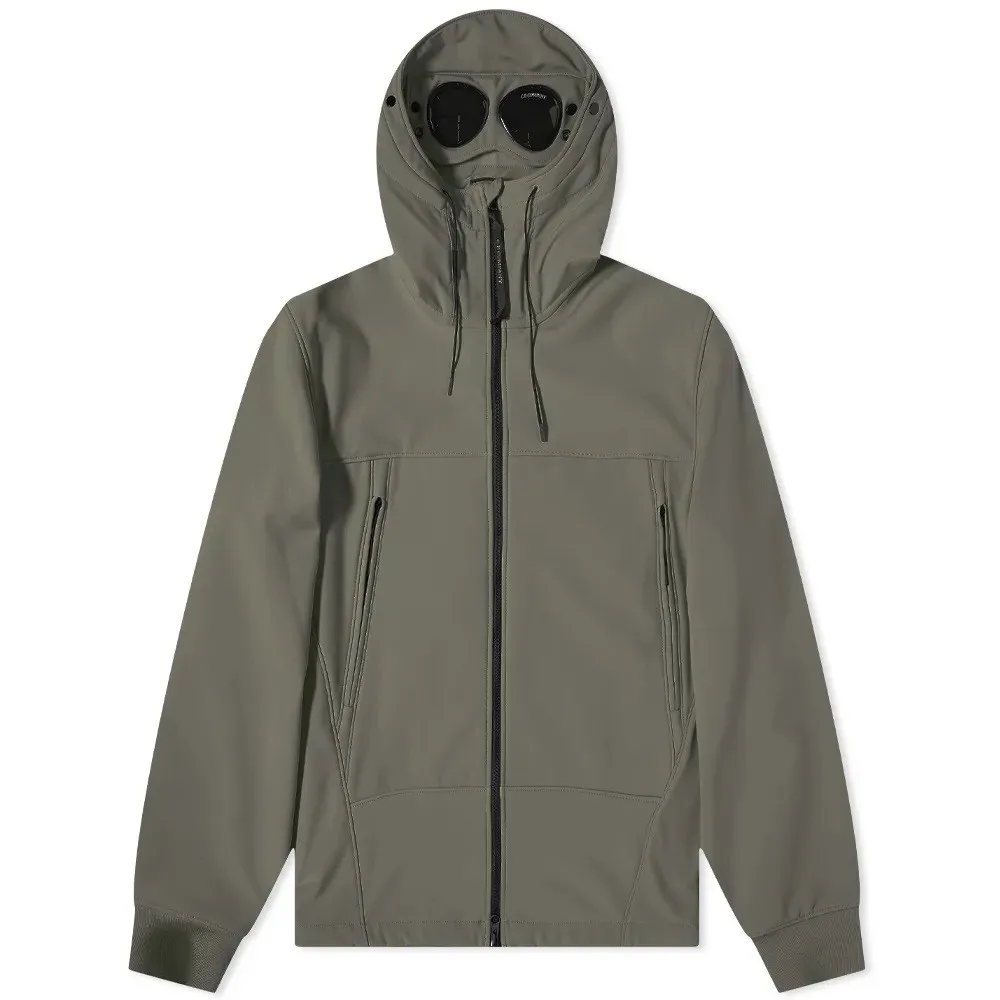 C.P. COMPANY SHELL-R GOGGLE JACKET IVY GREEN