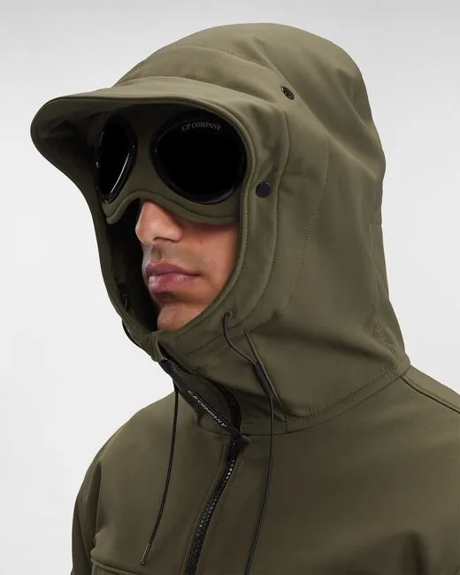 C.P. COMPANY SHELL-R GOGGLE JACKET IVY GREEN