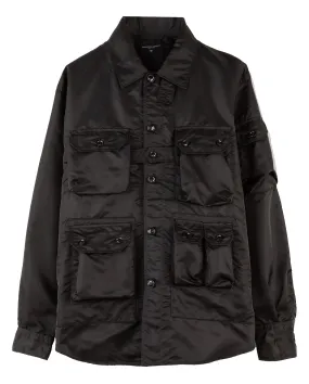 ENGINEERED GARMENTS EXPLORER SHIRT JACKET BLACK FLIGHT SATIN NYLON