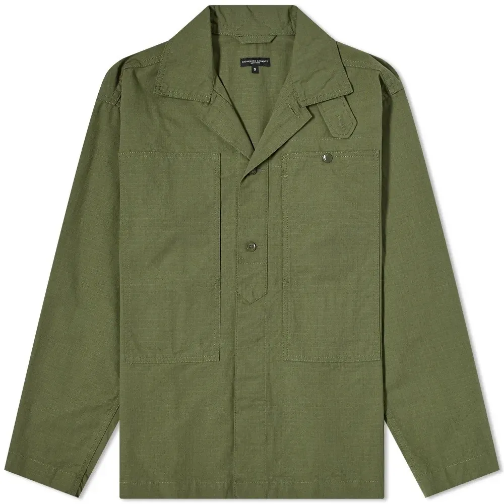 ENGINEERED GARMENTS FATIGUE SHIRT JACKET OLIVE COTTON RIPSTOP