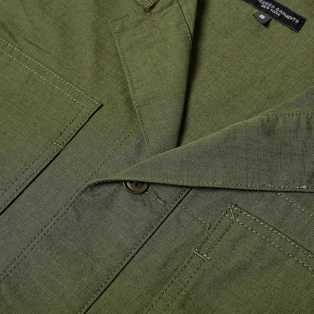 ENGINEERED GARMENTS FATIGUE SHIRT JACKET OLIVE COTTON RIPSTOP