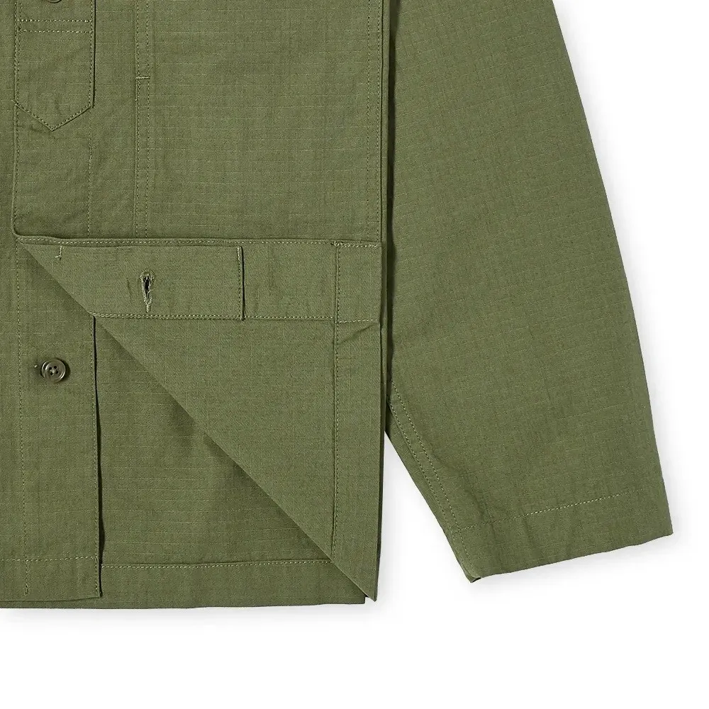 ENGINEERED GARMENTS FATIGUE SHIRT JACKET OLIVE COTTON RIPSTOP