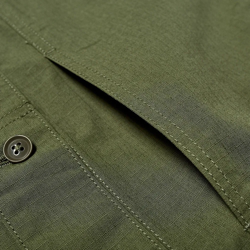 ENGINEERED GARMENTS FATIGUE SHIRT JACKET OLIVE COTTON RIPSTOP