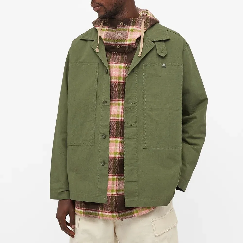 ENGINEERED GARMENTS FATIGUE SHIRT JACKET OLIVE COTTON RIPSTOP