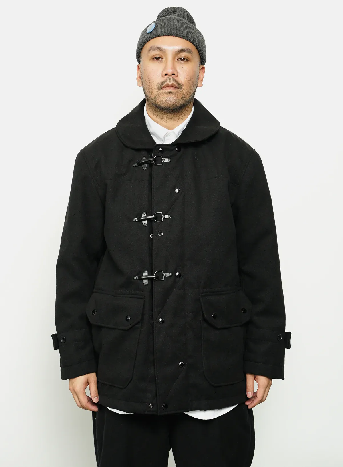 ENGINEERED GARMENTS SHORT DUFFLE JACKET BLACK POLYESTER