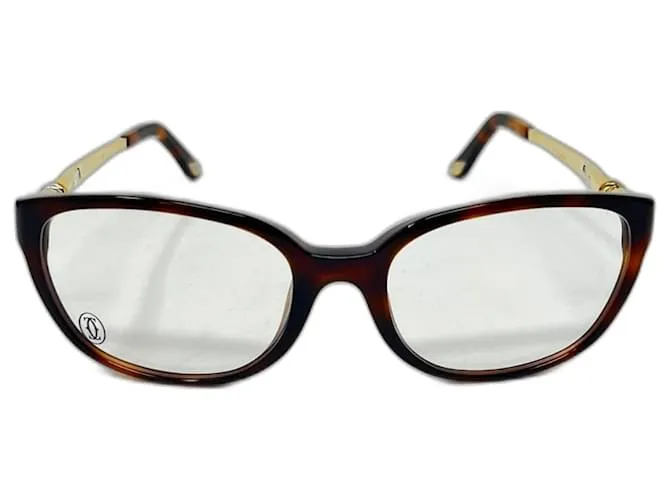 GAFAS CARTIER HAVANA MARRÓN MUJER Castaño Gold hardware 