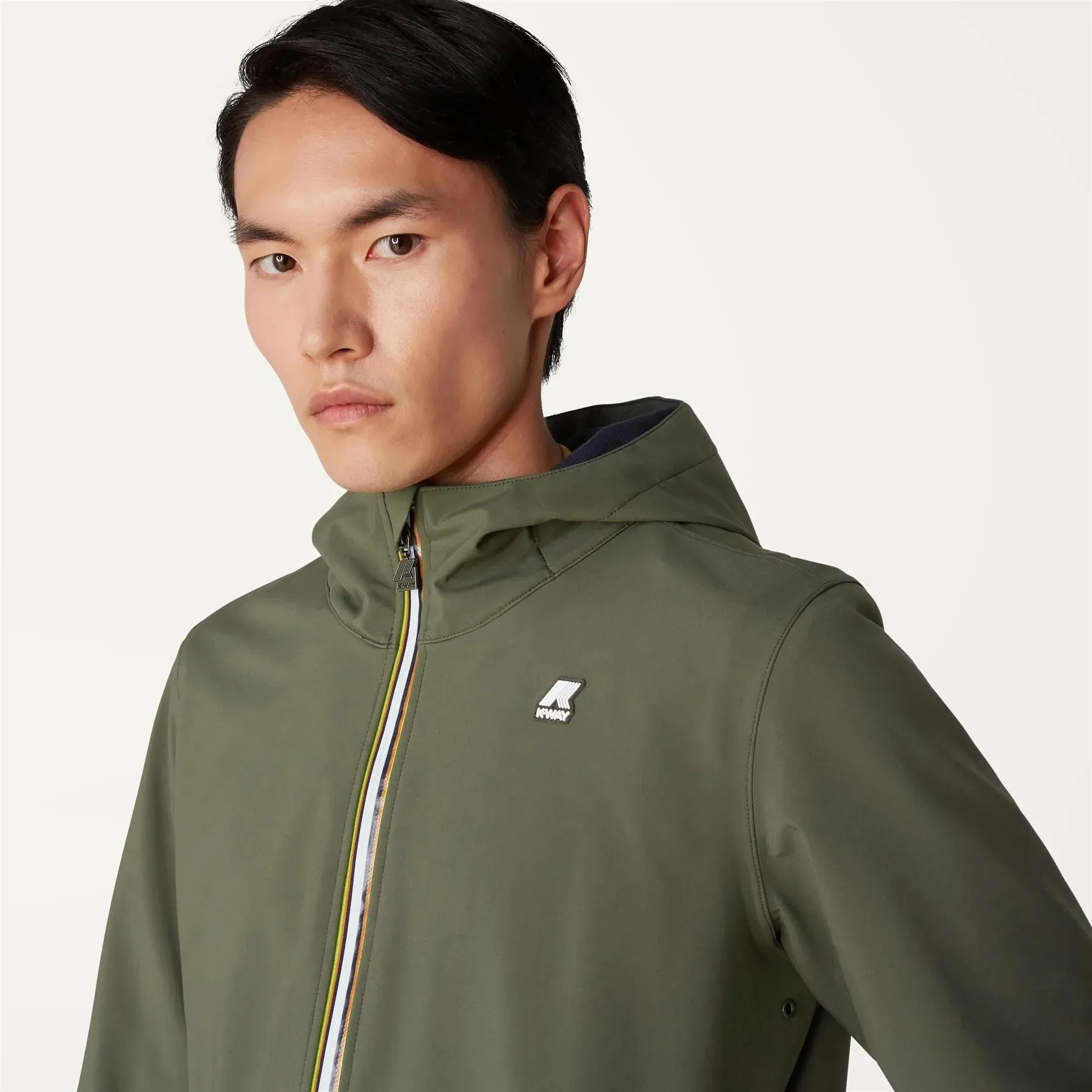 K-WAY JACKO BONDED JACKET GREEN BLACKISH & BLUE DEPTH