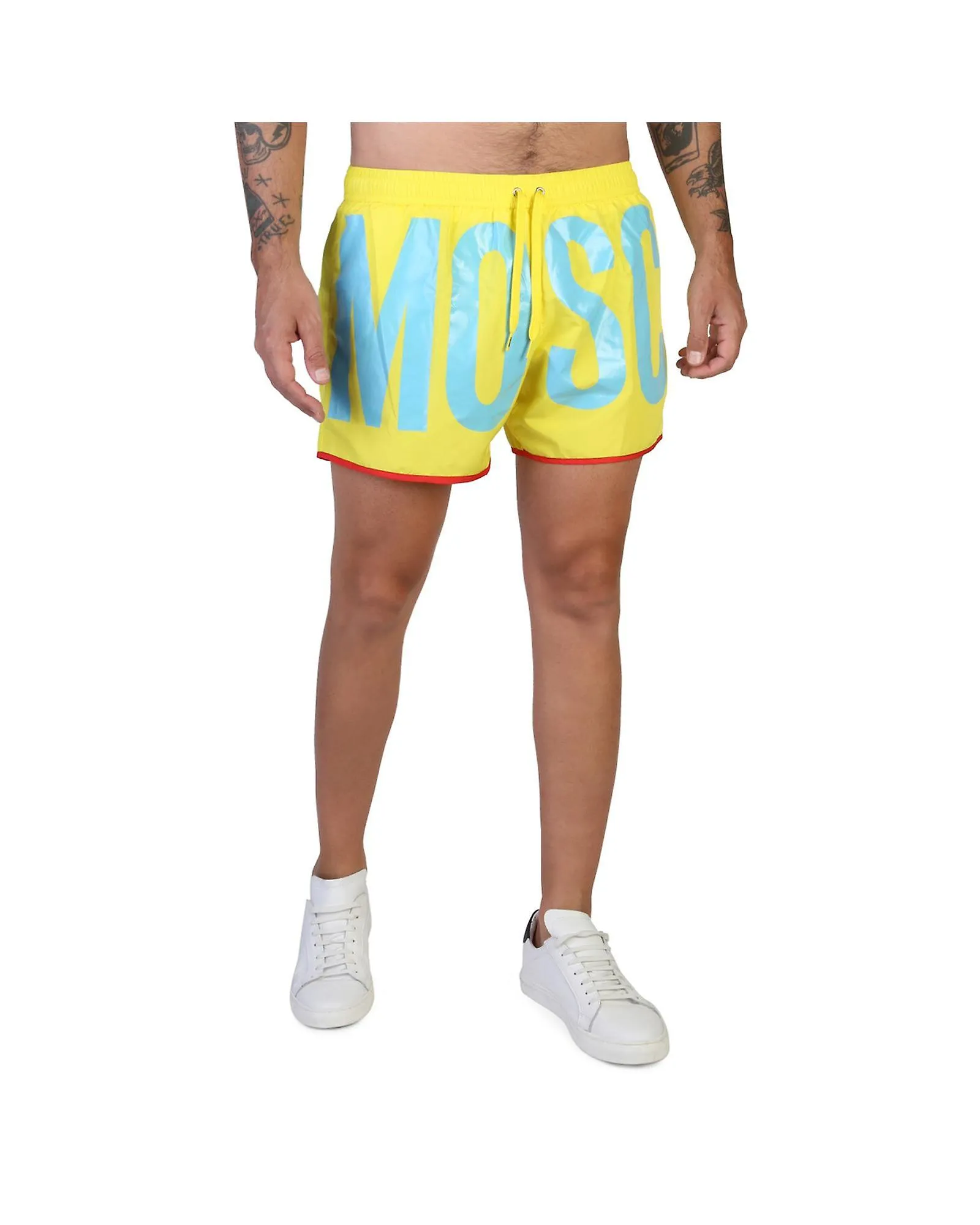 Moschino Solid Colour Swimsuit with Elastic Waistband and Internal Pocket