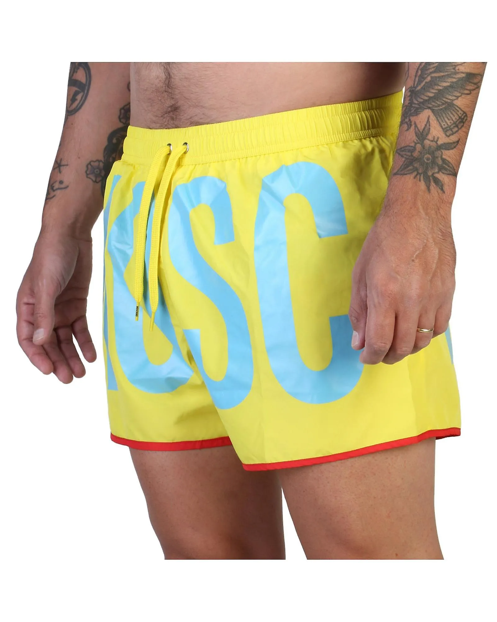 Moschino Solid Colour Swimsuit with Elastic Waistband and Internal Pocket