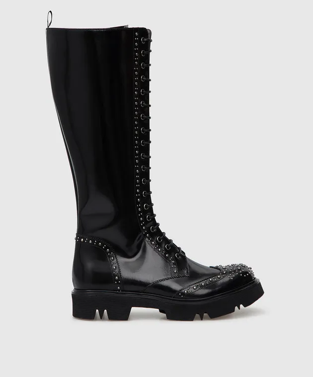 MYM Icarus black leather studded boots