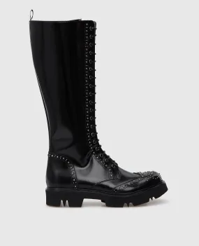 MYM Icarus black leather studded boots