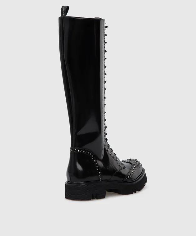 MYM Icarus black leather studded boots