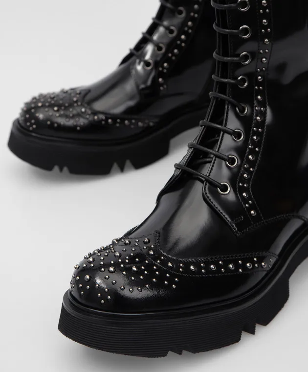 MYM Icarus black leather studded boots