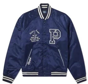 POLO RALPH LAUREN LINED VARSITY JACKET AVIATOR NAVY