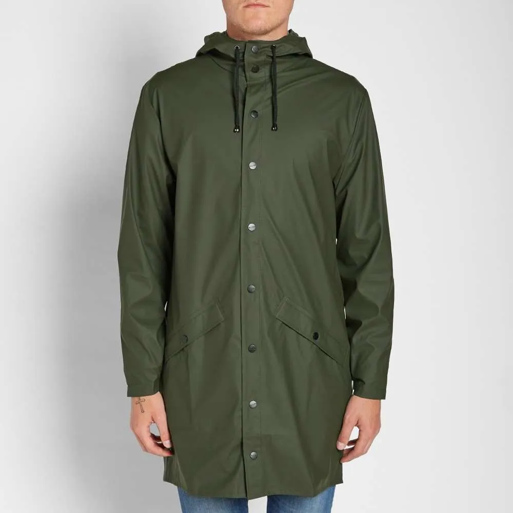 RAINS LONG JACKET GREEN