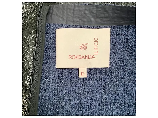 Roksanda Ilincic Trabajo arrugado con mangas de charol negro/Vestido de oficina 