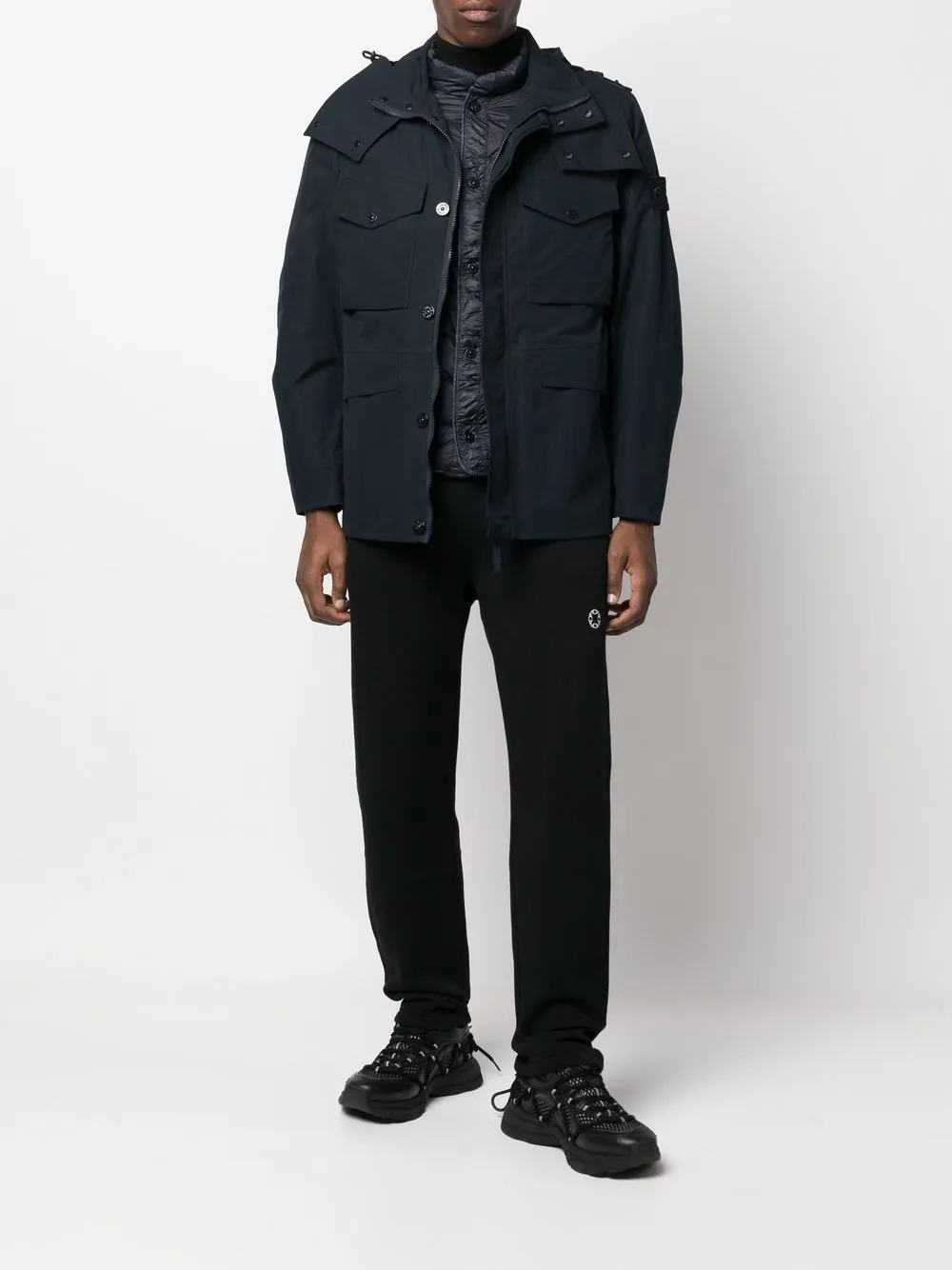 STONE ISLAND 437F1 O-VENTILE® GHOST PIECE JACKET NAVY BLUE