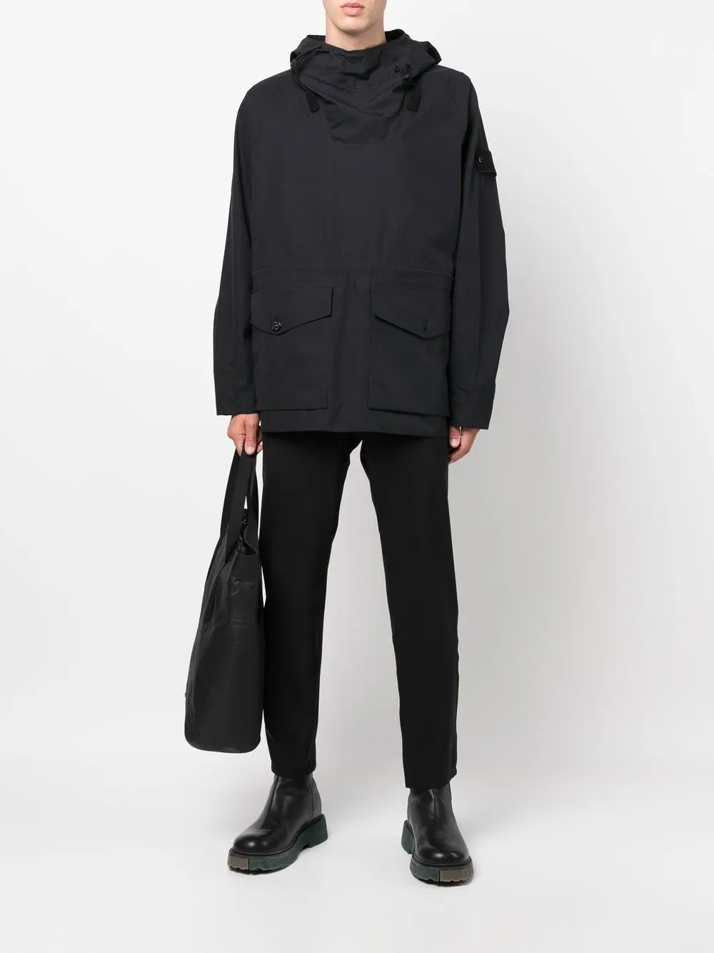 STONE ISLAND 438F1 O-VENTILE® GHOST PIECE JACKET BLACK