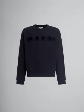 Sudadera negra de algodón orgánico con logotipo Marni