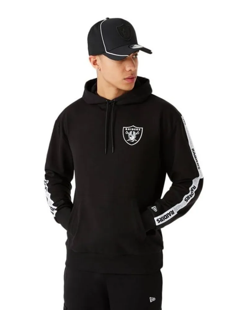 SUDADERA NEW ERA NEGRA RAIDERS NFL TAPING PO HOODY LASRAI