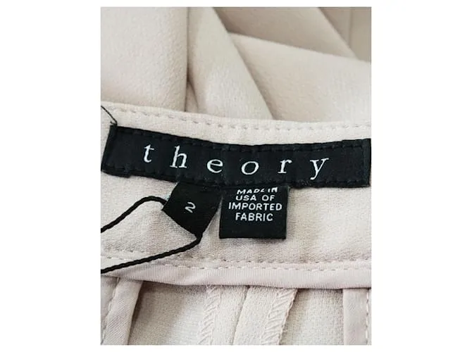 Theory Pantalones de oficina clásicos rosa pastel 