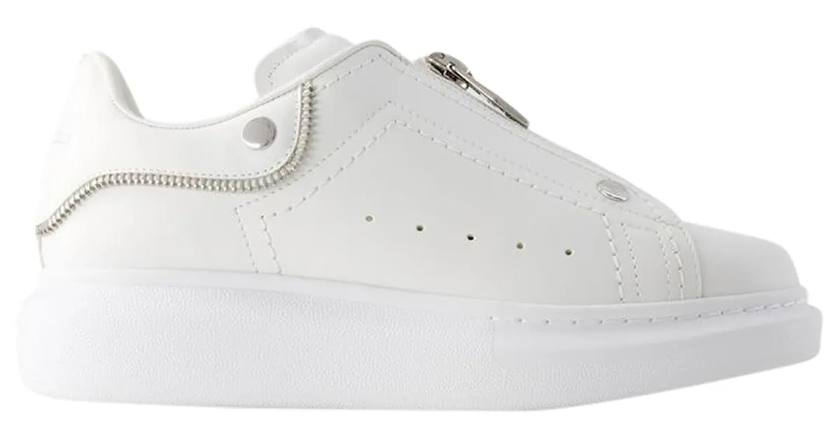 Zapatillas oversize - Alexander Mcqueen - Piel - Blanco/plata 