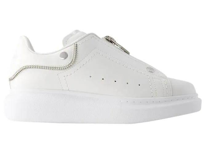 Zapatillas oversize - Alexander Mcqueen - Piel - Blanco/plata 