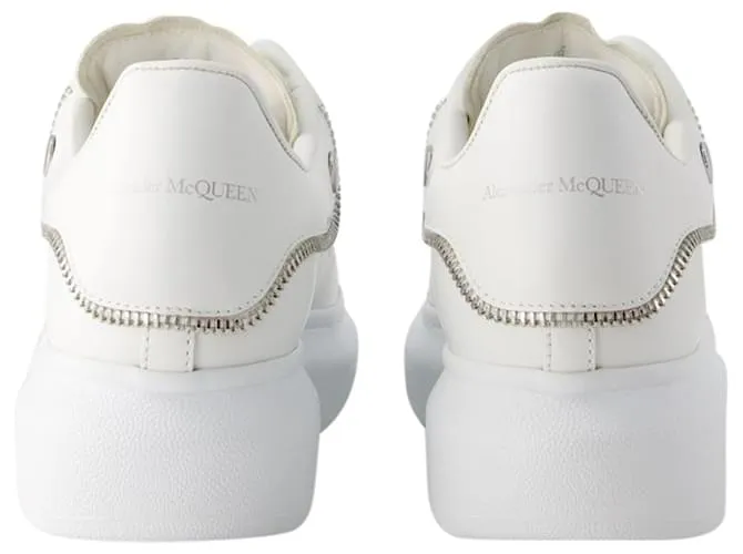 Zapatillas oversize - Alexander Mcqueen - Piel - Blanco/plata 