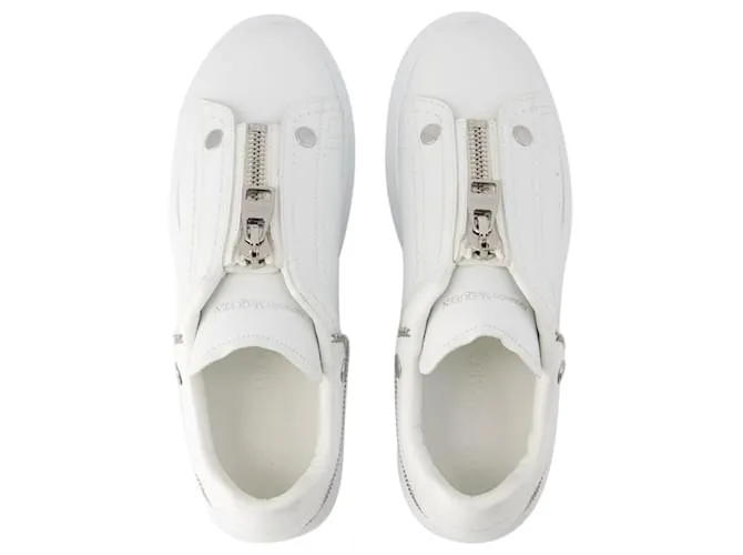 Zapatillas oversize - Alexander Mcqueen - Piel - Blanco/plata 